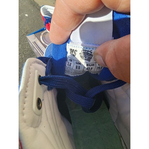 FMS O.G. High-Top Skate Shoes Dead Old Stock Retired Red Blue suede  No Insoles - Picture 3 of 7